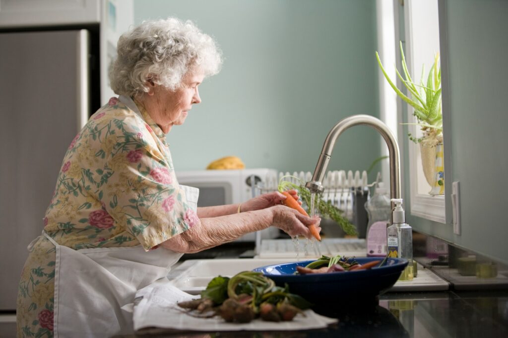 Photograph of an elderly woman to show an aspect of home care in the Colne Valley Huddersfield Kirklees